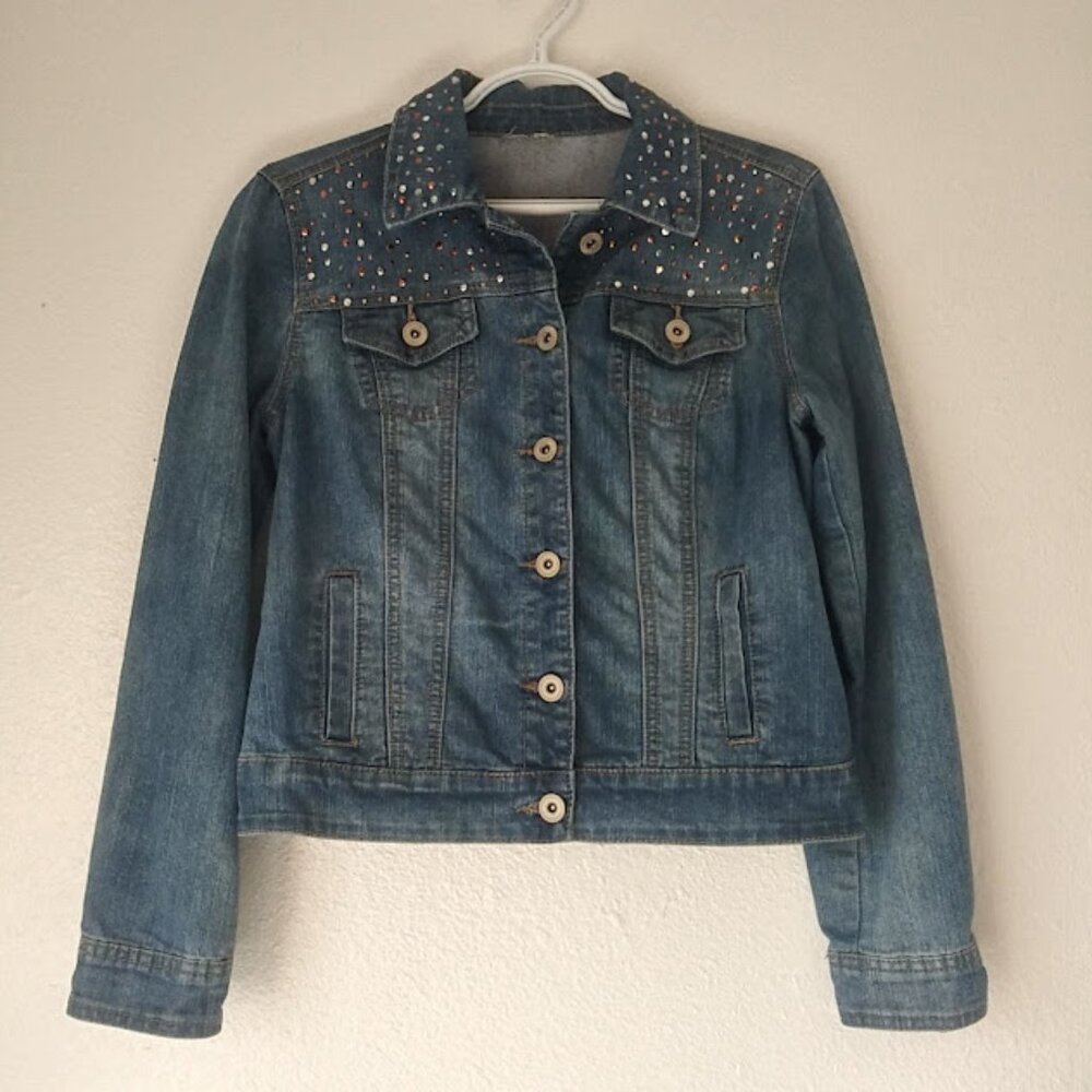 Roz & Ali women's size S Medium wash jean jacket